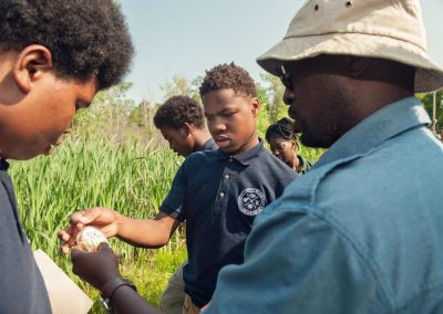 students learning outside