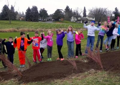 Scott Elementary students outside